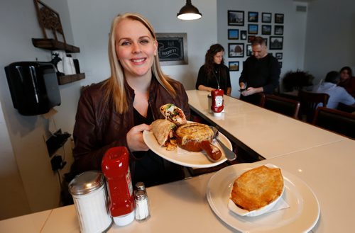 WAYNE GLOWACKI / WINNIPEG FREE PRESS


Sunday. THIS CITY - Marion Street Eatery. Co-owner Melissa Hryb with a bowl of onion soup and a spicy chicken wrap with a chicken pot pie at right. Oct. 12 2016