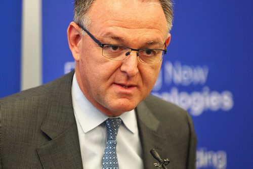 MIKE DEAL / WINNIPEG FREE PRESS

Roberto Valla, Boeing VP of Global Sales for Canada - Defense, Space and Security, during the release of an commissioned economic benefit study at the Boeing complex on Murray Park Road Thursday morning. 

161013
Thursday, October 13, 2016