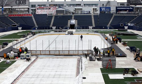 WAYNE GLOWACKI / WINNIPEG FREE PRESS

  Investors Group Field is transforming into a hockey venue for the 2016 NHL Heritage Classic Alumni Game, taking place on Saturday, October 22,  and the 2016 Tim Hortons NHL Heritage Classic will be held on Sunday, October 23. Randy Turner story   Oct. 14 2016
