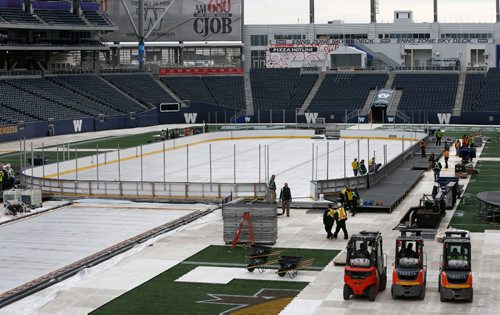 WAYNE GLOWACKI / WINNIPEG FREE PRESS

  Investors Group Field is transforming into a hockey venue for the 2016 NHL Heritage Classic Alumni Game, taking place on Saturday, October 22,  and the 2016 Tim Hortons NHL Heritage Classic will be held on Sunday, October 23. Randy Turner story  Oct. 14 2016