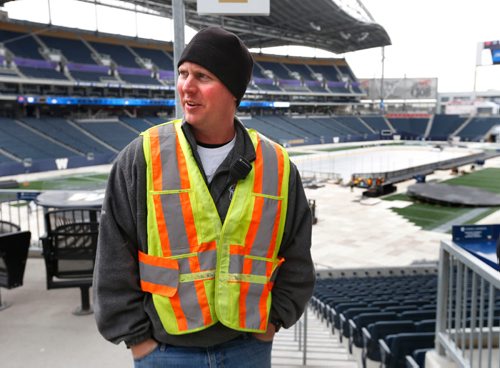 WAYNE GLOWACKI / WINNIPEG FREE PRESS


Mike Craig, NHL Senior Manager of Facility Operations speaks to media Friday as the Investors Group Field transforms into a hockey venue for the 2016 NHL Heritage Classic Alumni Game, taking place on Saturday, October 22  and the 2016 Tim Hortons NHL Heritage Classic to be held on Sunday, October 23. Randy Turner story  Oct. 14 2016