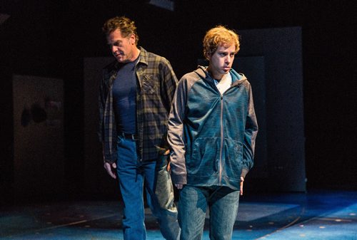 MIKE DEAL / WINNIPEG FREE PRESS
Edmund Stapleton as Christopher Boone (right) and David W. Keeley as Ed Boone (left) during a media call for the upcoming RMTC production of The Curious Incident of The Dog in The Night-Time, at the John Hirsch Mainstage. The show runs from October 19 - November 12, 2016.
161018 - Tuesday, October 18, 2016