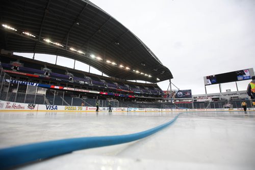 
RUTH BONNEVILLE / WINNIPEG FREE PRESS

The final touches are being made to prepare the ice on the hockey rink in the centre of Investors Group Field for the upcoming Heritage Classic outdoor Hockey tournament being held at the stadium this weekend in Winnipeg.  

Standup photo 
October 20, 2016