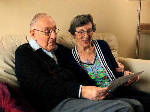 BORIS MINKEVICH / WINNIPEG FREE PRESS
Portrait of Viv Rees, left, and his wife Sheila Rees, 83, who has  vascular dementia. Viv is her caregiver. He went to a conference for caregivers that gave him a lot of info and peace of mind. For story about the coming surge of Manitobans with dementia. Photo taken at Linden Wood Manor. Carol Sanders story.  Oct. 21, 2016