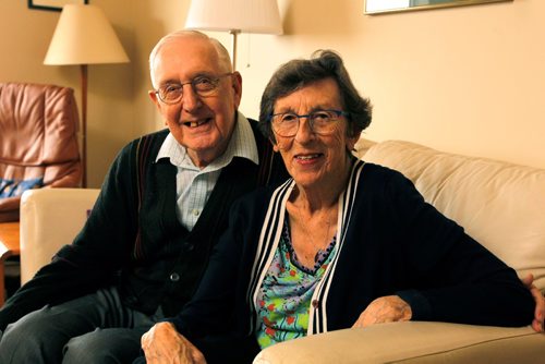 BORIS MINKEVICH / WINNIPEG FREE PRESS
Portrait of Viv Rees, left, and his wife Sheila Rees, 83, who has  vascular dementia. Viv is her caregiver. He went to a conference for caregivers that gave him a lot of info and peace of mind. For story about the coming surge of Manitobans with dementia. Photo taken at Linden Wood Manor. Carol Sanders story.  Oct. 21, 2016