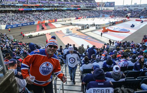 MIKE DEAL / WINNIPEG FREE PRESS
Justin Lavallee from Portage la Prairie before the NHL game between the Winnipeg Jets and the Edmonton Oilers at Investors Group Field.
161023 - Sunday October 23, 2016