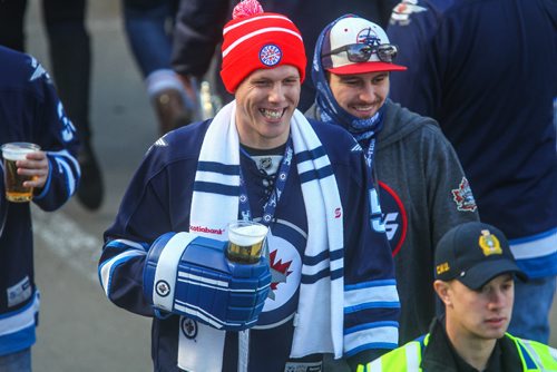 MIKE DEAL / WINNIPEG FREE PRESS
Fans make their way around the concourse prior to start of the NHL game between the Winnipeg Jets and the Edmonton Oilers at Investors Group Field.
161023 - Sunday October 23, 2016