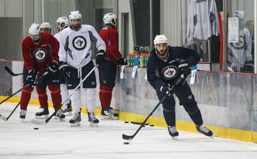 MIKE DEAL / WINNIPEG FREE PRESS
The Winnipeg Jets' Chris Thorburn (22) during practice at the MTS IcePlex Monday morning.
161024 - Monday October 24, 2016