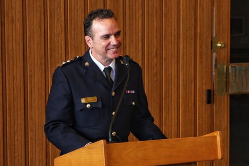 MIKE DEAL / WINNIPEG FREE PRESS

Winnipeg City Councillor Scott Gillingham the, Chair of the Winnipeg Police Board, announced Monday that the board is recommending Danny Smyth as the new police chief for the City of Winnipeg. 

161024
Monday, October 24, 2016