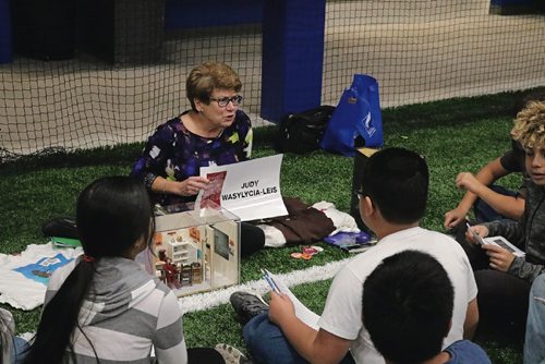 Canstar Community News Judy Wasylicia-Leis was a human book at the Everybody has the Right program on Oct. 18, 2016.