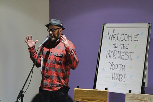 Canstar Community News Radio host Ace Burpee talked at the new youth mental health service opening at NorWest Co-op Community Health on Oct. 18, 2016.