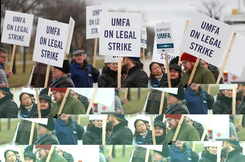 WAYNE GLOWACKI / WINNIPEG FREE PRESS




The University of Manitoba Faculty Association members and supporters walk the picket line Tuesday morning at the Pembina Hwy. entrance to the campus.¤Nick Martin/Bill Redekop story Nov. 1 2016