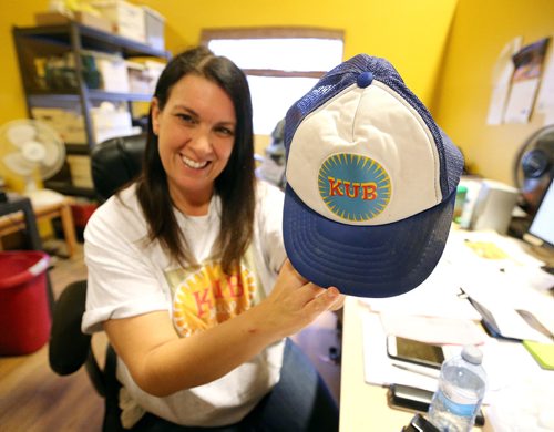 JASON HALSTEAD / WINNIPEG FREE PRESS

Co-owner Lisa Perkovic shows off a hat on Nov. 2, 2016 that was formerly worn by her father during his time at KUB Bakery. KUB is now located on Erin Street in the West End. KUB Bakery has been making Winnipeg-style Rye bread, using virtually the same recipe, since 1923. (See Sanderson The City story for Sunday, Nov. 6, 2016)