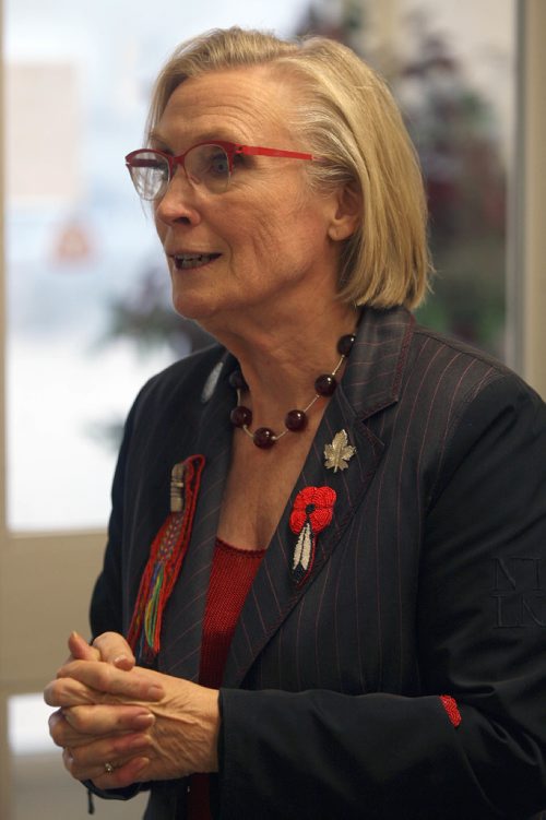 JOE BRYKSA / WINNIPEG FREE PRESS  Indigenous and Northern Affairs Minister Carolyn Bennett speaks at  Centro Caboto Centre, 1055 Wilkes Ave Thursday-Onov 03, 2016 -( See Kristin Annable story)