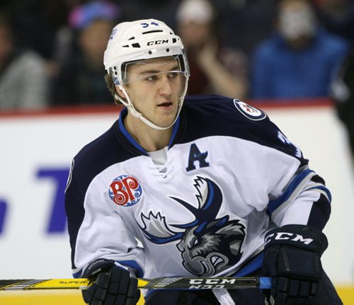 JOE BRYKSA / WINNIPEG FREE PRESS  Manitoba Moose JC Lipon at the MTS Centre Thursday night in Winnipeg- Nov  03, 2016 -( For  files)