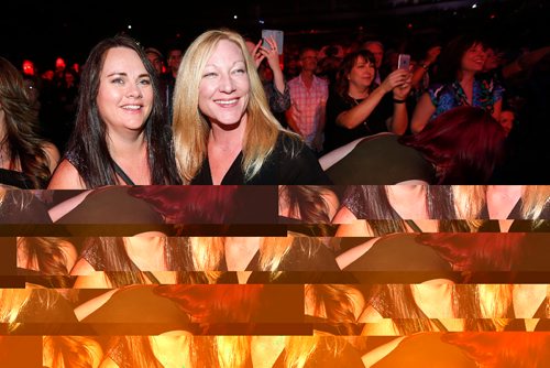 JOHN WOODS / WINNIPEG FREE PRESS
Marcia Romaniuk and Chrissy Houston watch Boy George perform in Winnipeg Sunday, November 6, 2016. 
