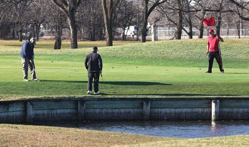 PHIL HOSSACK / WINNIPEG FREE PRESS -  Wind and water didnt keep golfers from enjoying a last round Monday afternoon at The Tuxedo Golf Club. Warm temperatures and sunny skys had the course hosting  200 plus golfers Saturday another 180 on Sunday and nearly 150 bookings today. See weather story. November 7, 2016