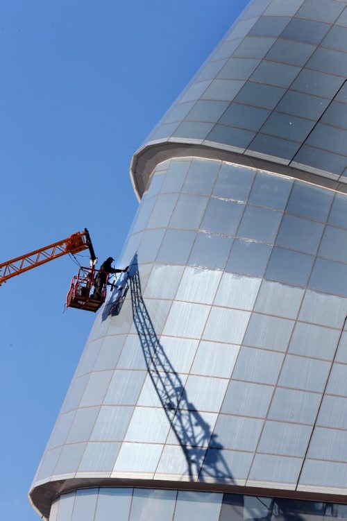 WAYNE GLOWACKI / WINNIPEG FREE PRESS






It was nice weather Monday for window cleaners working high on a boom lift washing the many windows on the Canadian Museum for Human Rights.  Nov. 7 2016
