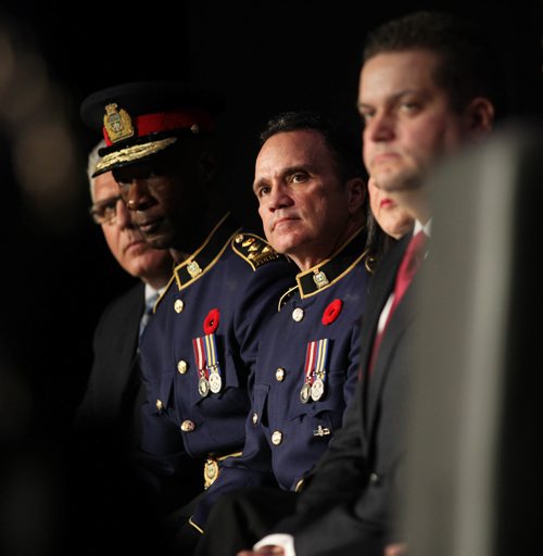 
RUTH BONNEVILLE / WINNIPEG FREE PRESS

Winnipeg new Police Chief Danny Smyth at  the Oath of Office ceremony  at the Met Tuesday.  
 

November 8,2016