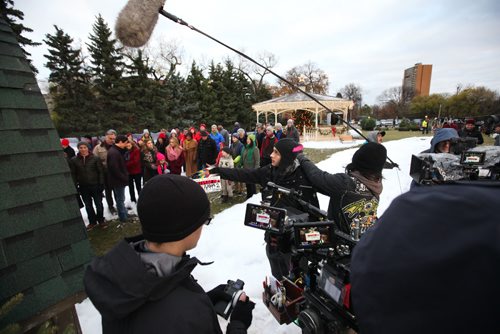 RUTH BONNEVILLE / WINNIPEG FREE PRESS

Journey Back to Christmas:
Cast prepare for 2016 scene at  Balmoral Hall.
Behind the scene film photos taken while on the set of  a Hallmark movie made in Winnipeg titled, Journey Back to Christmas, also know as Back to Christmas.  Ruth Bonneville moonlighted on the set job shadowing the Director of Photography, Pieter Stathis,  also know on the set as the DOP, observing the work of a DOP and reflecting on the differences in her work as a photojournalist.  Candace Cameron Bure was the lead as well as Oliver Hudson, Brooke Nevin and Tom Skerritt.  Movie is scheduled to be aired on Nov 25, 2016 on the Hallmark channel. 



Story to run November 12, 2016