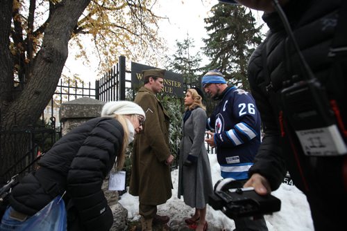 RUTH BONNEVILLE / WINNIPEG FREE PRESS

Journey Back to Christmas:
Actor Candace Cameron Bure and actor Karl Thordarson wait for the camera to be set up as DOP Pieter Stathis (in Jets jersey) works with them  next to  school grounds at Balmoral Hall.
Behind the scene film photos taken while on the set of  a Hallmark movie made in Winnipeg titled, Journey Back to Christmas, also know as Back to Christmas.  Ruth Bonneville moonlighted on the set job shadowing the Director of Photography, Pieter Stathis,  also know on the set as the DOP, observing the work of a DOP and reflecting on the differences in her work as a photojournalist.  Candace Cameron Bure was the lead as well as Oliver Hudson, Brooke Nevin and Tom Skerritt.  Movie is scheduled to be aired on Nov 25, 2016 on the Hallmark channel. 


Story to run November 12, 2016
