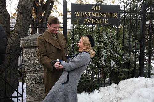 RUTH BONNEVILLE / WINNIPEG FREE PRESS

Journey Back to Christmas:
Actor Candace Cameron Bure and actor Karl Thordarson share some laughs as they wait for the camera to be set up  next to  school grounds at Balmoral Hall.
Behind the scene film photos taken while on the set of  a Hallmark movie made in Winnipeg titled, Journey Back to Christmas, also know as Back to Christmas.  Ruth Bonneville moonlighted on the set job shadowing the Director of Photography, Pieter Stathis,  also know on the set as the DOP, observing the work of a DOP and reflecting on the differences in her work as a photojournalist.  Candace Cameron Bure was the lead as well as Oliver Hudson, Brooke Nevin and Tom Skerritt.  Movie is scheduled to be aired on Nov 25, 2016 on the Hallmark channel. 


Story to run November 12, 2016