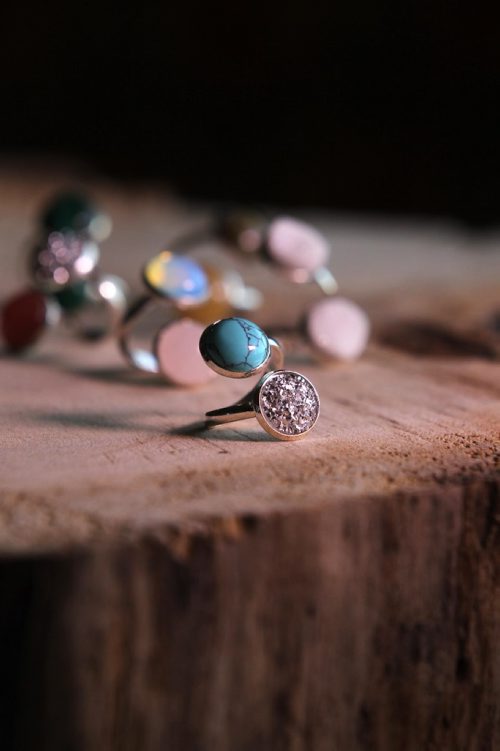 
RUTH BONNEVILLE / WINNIPEG FREE PRESS

Threads Craft Sale:
 Kitson Blue jewelry designer  Alyssa Dawn.
Double wrapped stone rings with non-tarnishable metals.  

November 10, 2016