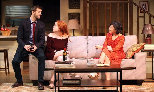 PHIL HOSSACK / WINNIPEG FREE PRESS -  Left to right,  Jonathan Watton (as Tom Hodges), Amanda Lisman (as Leigh Hodges),  and Lisa Norton (as Jayne Wagner) take the stage in a scene from 23.5 Hours. See Randal King's story. November 15, 201
