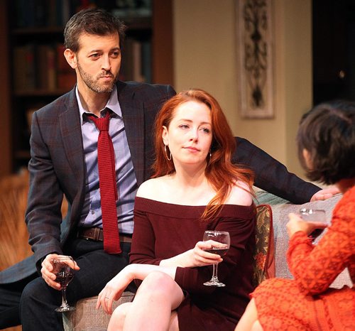 PHIL HOSSACK / WINNIPEG FREE PRESS -  Left to right,  Jonathan Watton (as Tom Hodges), Amanda Lisman (as Leigh Hodges),  and Lisa Norton (as Jayne Wagner) take the stage in a scene from 23.5 Hours. See Randal King's story. November 15, 201