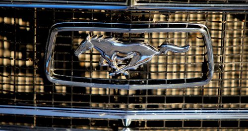 BORIS MINKEVICH / WINNIPEG FREE PRESS
CLASSIC CARS - Bruce Neufeld has a really nice black 1968 Mustang fastback. Grill logo. Nov 15, 2016