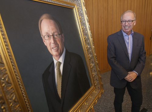 JOE BRYKSA / WINNIPEG FREE PRESS  Former Winnipeg Mayor Sam Katz-( 2004-14) was honoured today at City hall with the unveiling of his new  official portrait-Nov 16, 2016 -( See Aldo Santin Story )