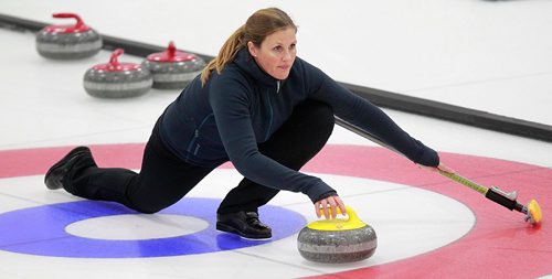 PHIL HOSSACK / WINNIPEG FREE PRESS -  Warming up for the weekend "Super Speil", Swedish 2nd Christina Bertrup on the practice ice in Morris Thursday afternoon. See Mike Sawatzky's story.  November 17, 201