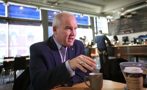 
RUTH BONNEVILLE / WINNIPEG FREE PRESS

Erin O'Toole, candidate for leader of the Conservative Party, is interviewed by reporter at the Free Press News Cafe Saturday.  

November 18, 2016