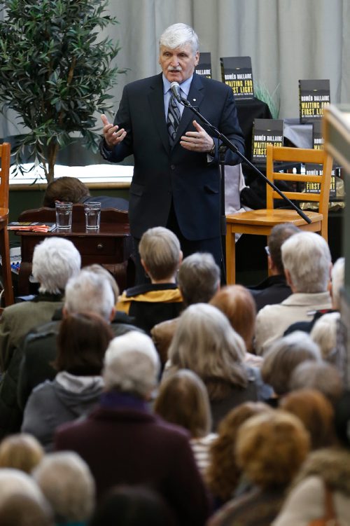 JOHN WOODS / WINNIPEG FREE PRESS
Romeo Dallaire speaks about his book Waiting For First Light - My ongoing battle with PTSD at a book launch at McNally Robinson Sunday, November 20, 2016.
