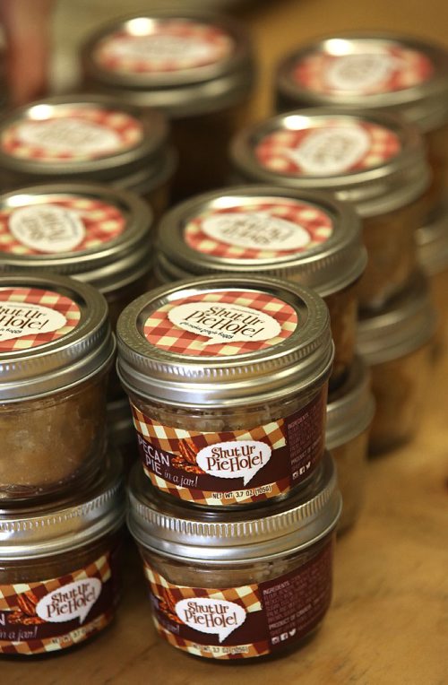 PHIL HOSSACK / WINNIPEG FREE PRESS -  Sut Ur Pie Hole.....Fresh baked Pies in a jar waiting to be shipped, Shut Ur Pie Hole's makes Canned pies and more, see Dave Sanderson's story.  November 21, 201