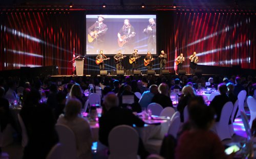 JASON HALSTEAD / WINNIPEG FREE PRESS

A lineup of Canadian musicians performs at the Gold Medal Plates food and wine fundraiser for the Canadian Olympic Foundation at the RBC Convention Centre Winnipeg on Nov. 9, 2016. (See Social Page)