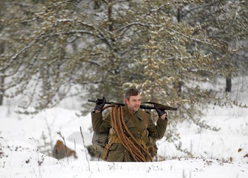 PHIL HOSSACK / WINNIPEG FREE PRESS -   Actor Rossif Sutherland (Berton) on the set of Trench 2 near Anola Mb. . See Randal King's story.  November 22, 201