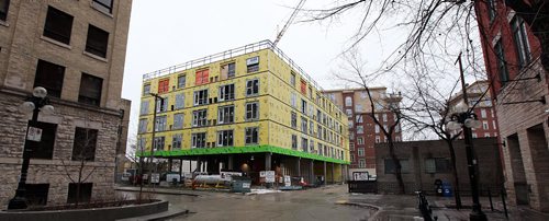 PHIL HOSSACK / WINNIPEG FREE PRESS -  New Apartment Construction on Market Avenue, See Murray McNeil's story.  November 28, 201