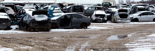 WINNIPEG FREE PRESS PHOTO ILLUSTRATION
Photo illustration showing cars in junk yards. To go with auto pac report on increase in accidents. NO PHOTO CREDIT PLEASE. Nov. 30, 2016