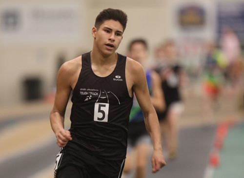 RUTH BONNEVILLE / WINNIPEG FREE PRESS

Trey Friesen finishes 1st in his heat in the 600m race at the Flying "M" Fall Frolic Track Meet at James Daily Fieldhouse, Max Bell Centre, Saturday.

Standup
Dec 3, 2016
