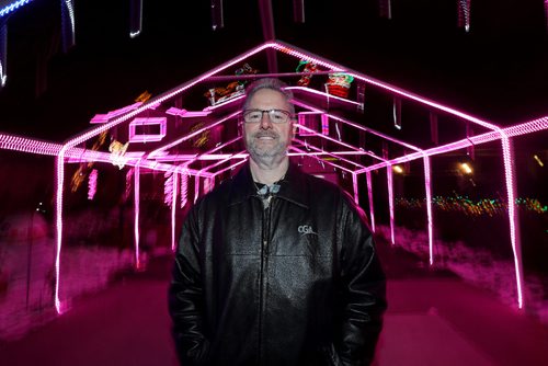 TREVOR HAGAN / WINNIPEG FREE PRESS
Michael Geiger-Wolf and his 200,000-light Christmas light display, Saturday, December 3, 2016.