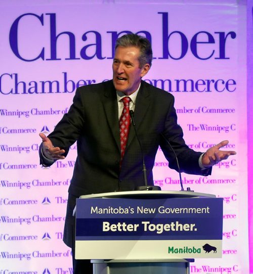 WAYNE GLOWACKI / WINNIPEG FREE PRESS

Premier Brian Pallister gives his State of the Province address at the Winnipeg Chamber of Commerce luncheon in the RBC Convention Centre Thursday.¤ Dan Lett/Larry Kusch/Nick Martin stories. Dec. 8 2016