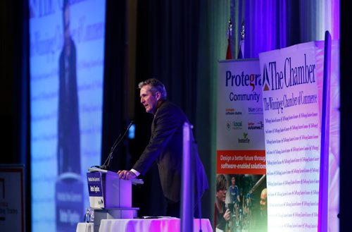 WAYNE GLOWACKI / WINNIPEG FREE PRESS

Premier Brian Pallister gives his State of the Province address at the Winnipeg Chamber of Commerce luncheon in the RBC Convention Centre Thursday.¤ Dan Lett/Larry Kusch/Nick Martin stories. Dec. 8 2016
