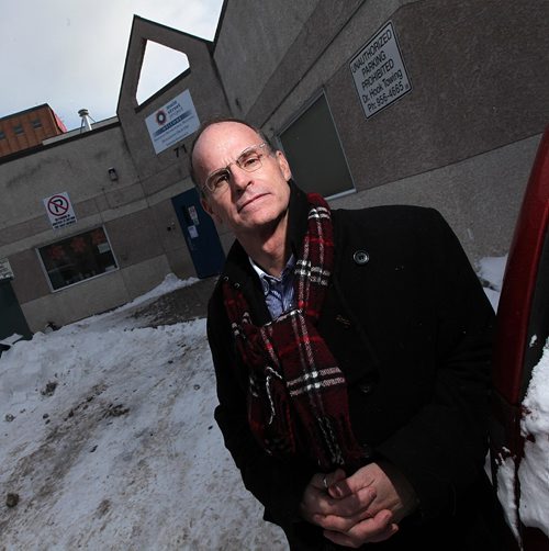 PHIL HOSSACK / WINNIPEG FREE PRESS -  Rick Lees, executive director of the Main Street Project, poses in front of Mainstay where a resident named Wesley died on Halloween.  rick is arguing for more funding for staff to prevent such occurances. See Grd Sinclair's story. December 9, 2016