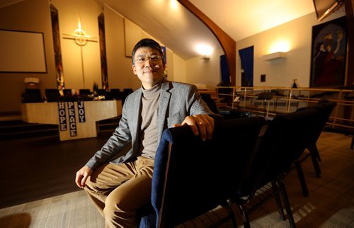 TREVOR HAGAN / WINNIPEG FREE PRESS
Rev. Min-Goo Kang at Fort Garry United Church will be leading the annual Blue Christmas service for those grieving in any way, Friday, December 9, 2016.