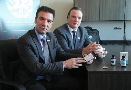RUTH BONNEVILLE / WINNIPEG FREE PRESS


Photo of François Hallé, the national medical-science liaison for MFT (right) and Riley McGee (left, director of operations for Alberta) the national medical-science liaison for MFTA cannabinoid therapy support service focused on helping veterans with PTSD and chronic pain.  They plan to  open its Winnipeg, Manitoba location on at 4280 Portage Ave., Headingley.
See story.

 Dec 10, 2016