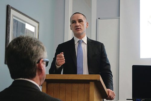 Canstar Community News MLA Kevin Chief talks about improving the community at the NECRC 5-year plan meeting on Nov. 30, 2016.