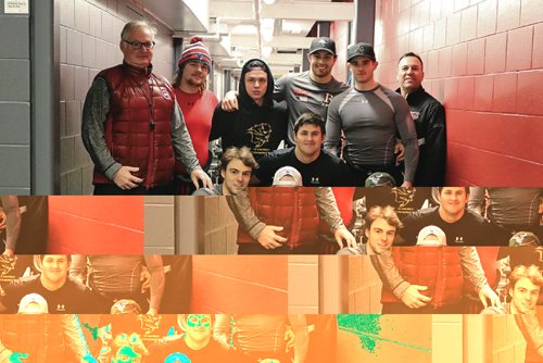 Canstar Community News The Jr. Raiders league hockey team at Garden City Community Centre for the filming of Behind the Glass on Dec. 8, 2016.