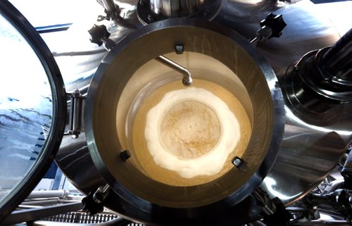 WAYNE GLOWACKI / WINNIPEG FREE PRESS

Real Estate.  A view of the grain and water mixing in a mash vessel at the Little Brown Jug, the new micro-brewery which opened recently in the West Exchange District.  Murray McNeill story   Dec.15 2016