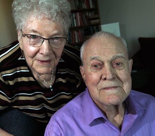 PHIL HOSSACK / WINNIPEG FREE PRESS - Carely and Ian Thomson lboth Canadian Veterans. . He flew Halifax Bombers in WW2. She served as a peacekeeper. See Kevin Rollason's story. December 15, 2016